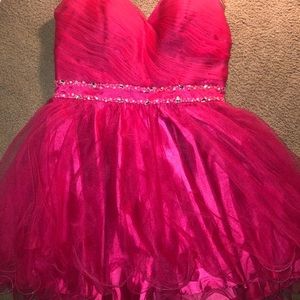 Hot pink quince damas dress